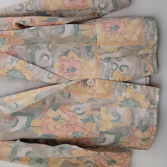 Vintage Irwin Alan Pink, Orange, Yellow & Green Floral Blazer 7/8 - Picture 3 of 15